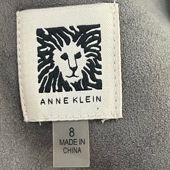 ANNE KLEIN Scuba Faux Suede Short Sleeve Sheath Midi Dress Cocktail Party Size 8 - Picture 12 of 13